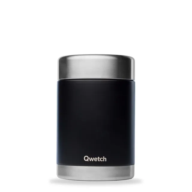 qwetch-bo-te-repas-nomade-isotherme-granite-600-ml-noir-lunch-box-inox-tanche-5h image 1