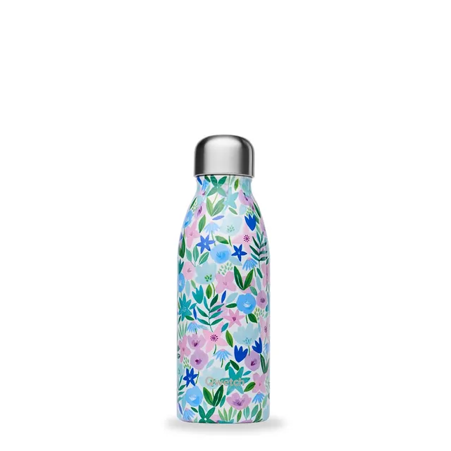 qwetch-bouteille-one-ultra-l-g-re-flora-bleu-500ml-gourde-inox-simple-paroi-non- image 1