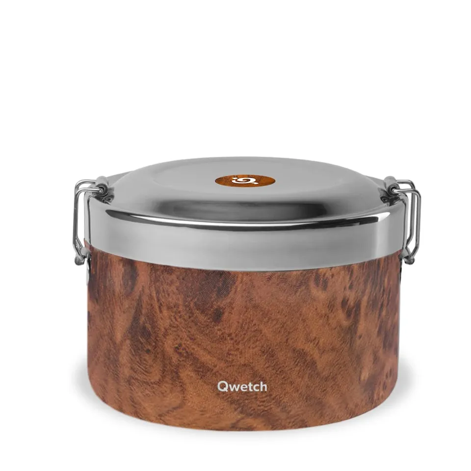 qwetch-bento-isotherme-wood-850ml-lunchbox-compartiments-inox-4h-chaud-6h-froid- image 1