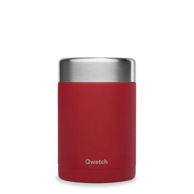 qwetch-bo-te-repas-nomade-isotherme-granite-rouge-600-ml-lunch-box-inox-5h-chaud image 1