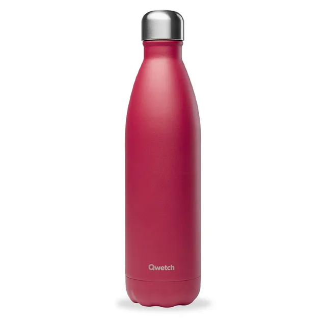 qwetch-bouteille-isotherme-framboise-750ml-gourde-nomade-inox-24h-froid-12h-chau image 1