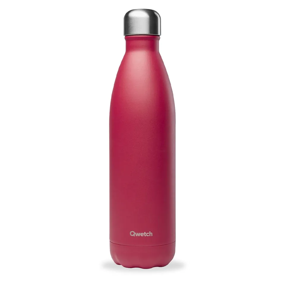 qwetch-bouteille-isotherme-framboise-750ml-gourde-nomade-inox-24h-froid-12h-chau image 1