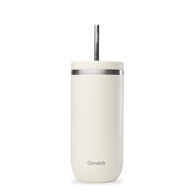 qwetch-cold-cup-600-ml-sable-tasse-isotherme-inox-recycl-avec-paille-24-h-glac-1 image 1