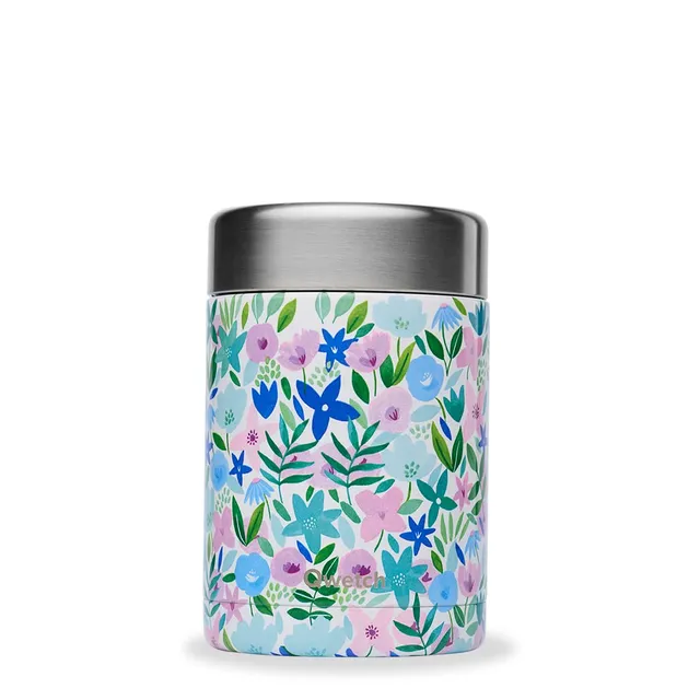 qwetch-bo-te-repas-isotherme-flora-bleu-600-ml-lunchbox-inox-304-5h-chaud-7h-fro image 1