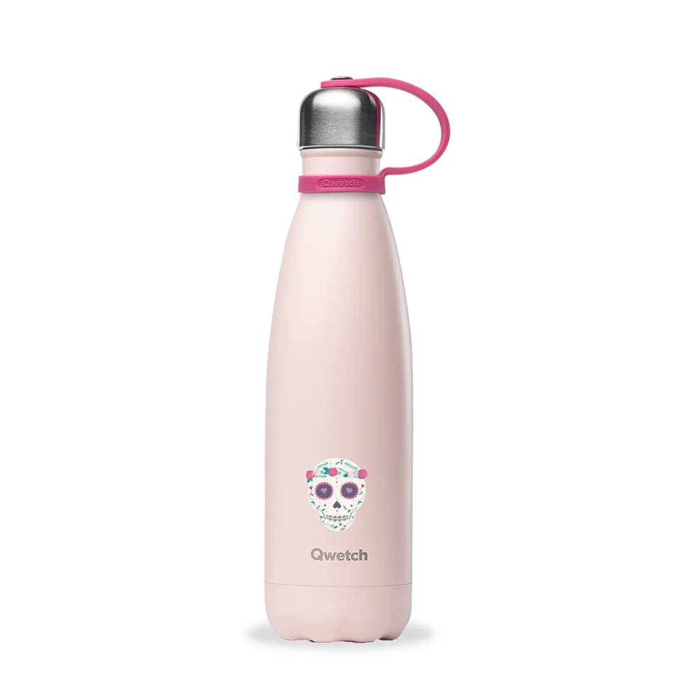 qwetch-bouteille-isotherme-kids-rose-500ml-gourde-inox-tanche-sans-bpa-pour-enfa image 1