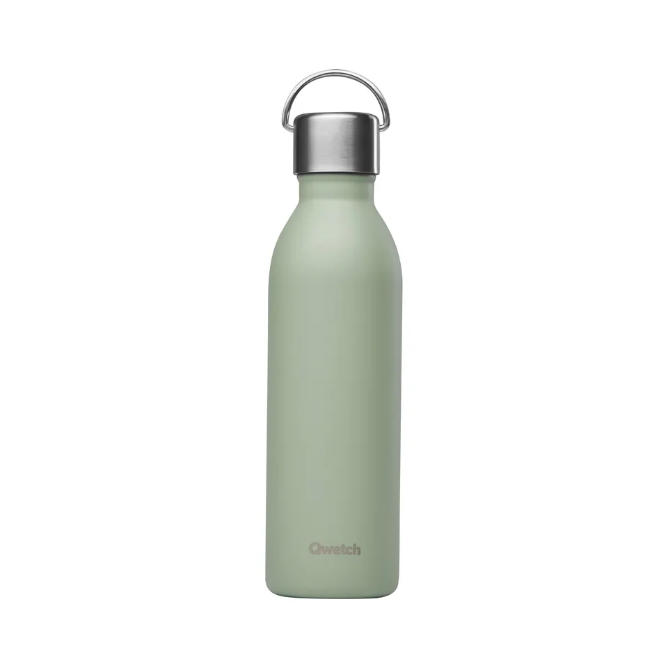 qwetch-bouteille-isotherme-active-600-ml-vert-tilleul-gourde-inox-recycl-avec-an image 1