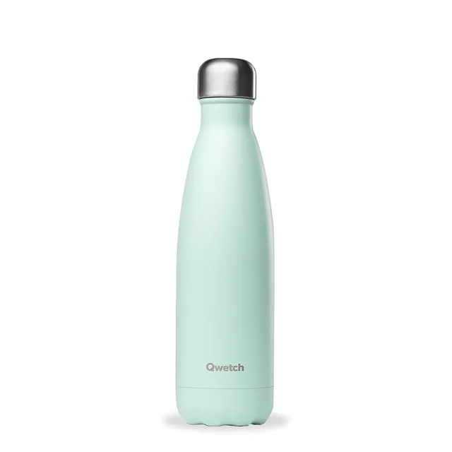 qwetch-bouteille-isotherme-pastel-vert-500-ml-gourde-inox-nomade-24h-froid-12h-c image 1