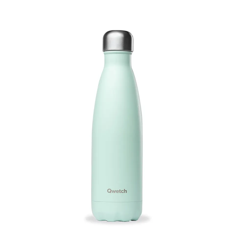 qwetch-bouteille-isotherme-pastel-vert-500-ml-gourde-inox-nomade-24h-froid-12h-c image 1
