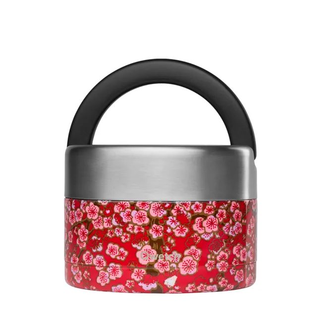 qwetch-lunch-box-isotherme-flowers-rouge-650-ml-bo-te-alimentaire-inox-304-avec- image 1