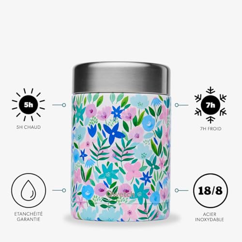 qwetch-bo-te-repas-isotherme-flora-bleu-600-ml-lunchbox-inox-304-5h-chaud-7h-fro image 7
