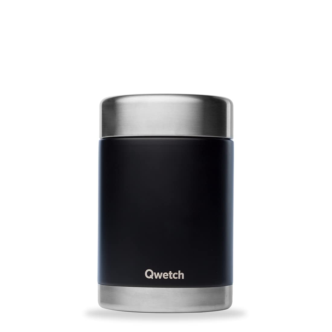 qwetch-bo-te-repas-nomade-isotherme-granite-600-ml-noir-lunch-box-inox-tanche-5h image 1