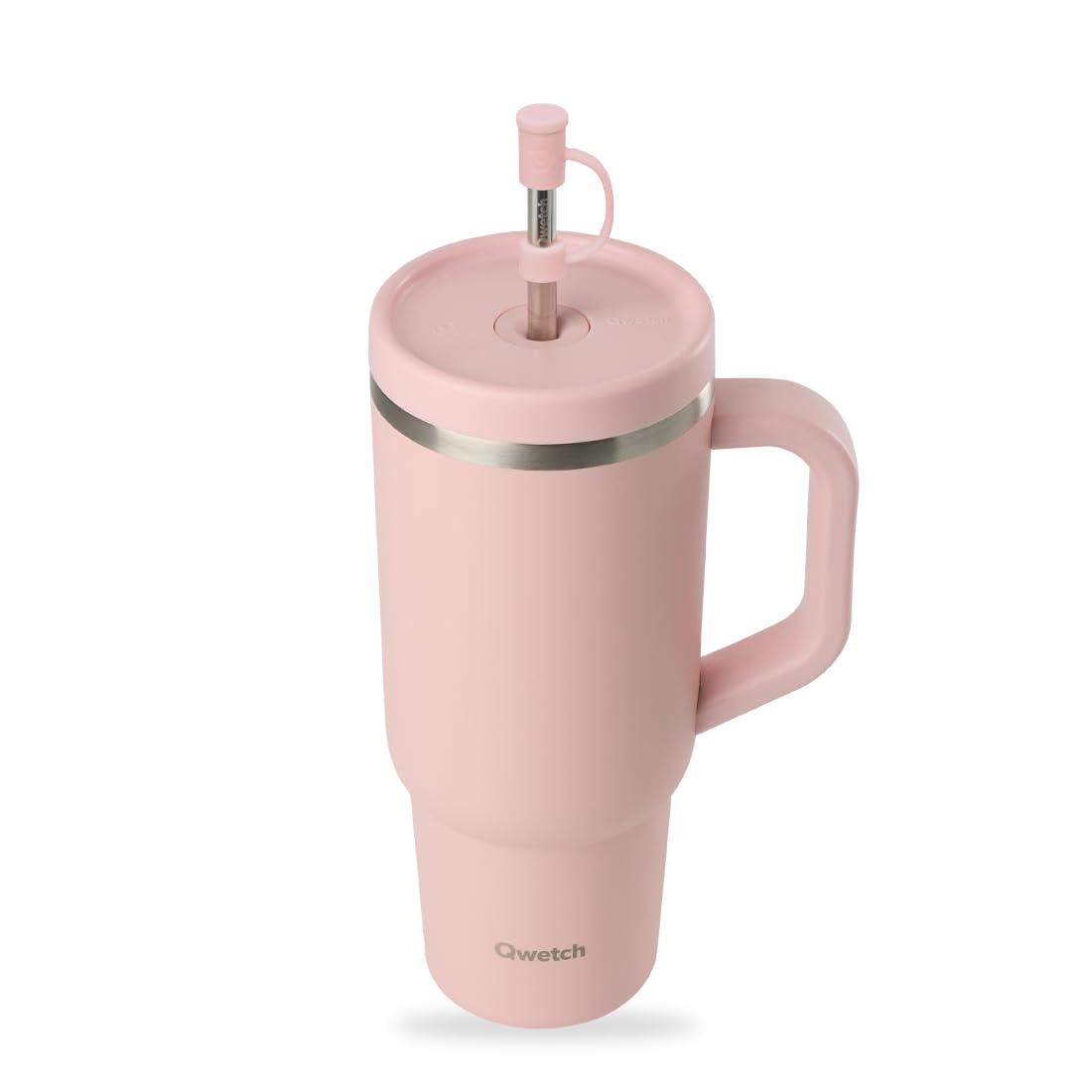 qwetch-travel-cup-900-ml-avec-paille-et-anse-rose-pastel-mug-isotherme-inox-recy image 8