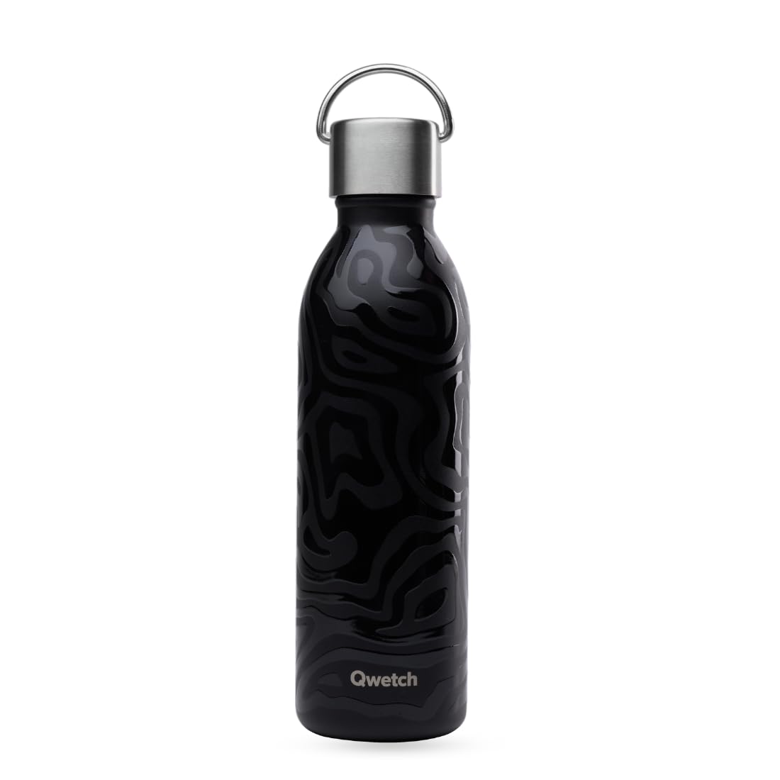 qwetch-active-camouflage-noir-bouteille-isotherme-inox-recycl-600-ml-avec-anse-2 image 1