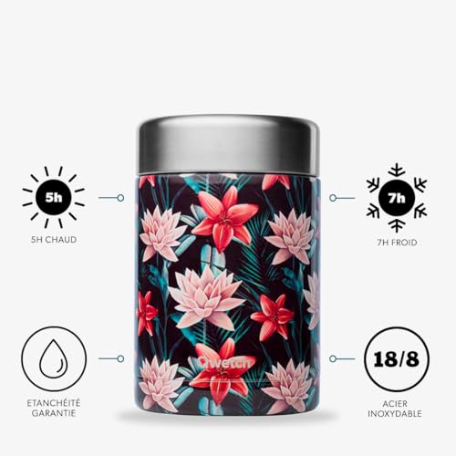 qwetch-bo-te-repas-nomade-isotherme-tropical-noir-650-ml-lunch-box-inox-tanche-l image 7