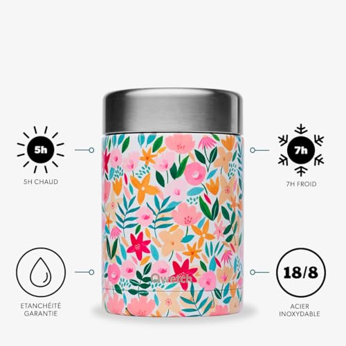 qwetch-bo-te-repas-isotherme-flora-rose-600-ml-lunchbox-inox-304-5h-chaud-7h-fro image 7