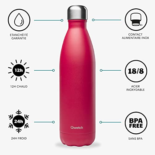 qwetch-bouteille-isotherme-framboise-750ml-gourde-nomade-inox-24h-froid-12h-chau image 8