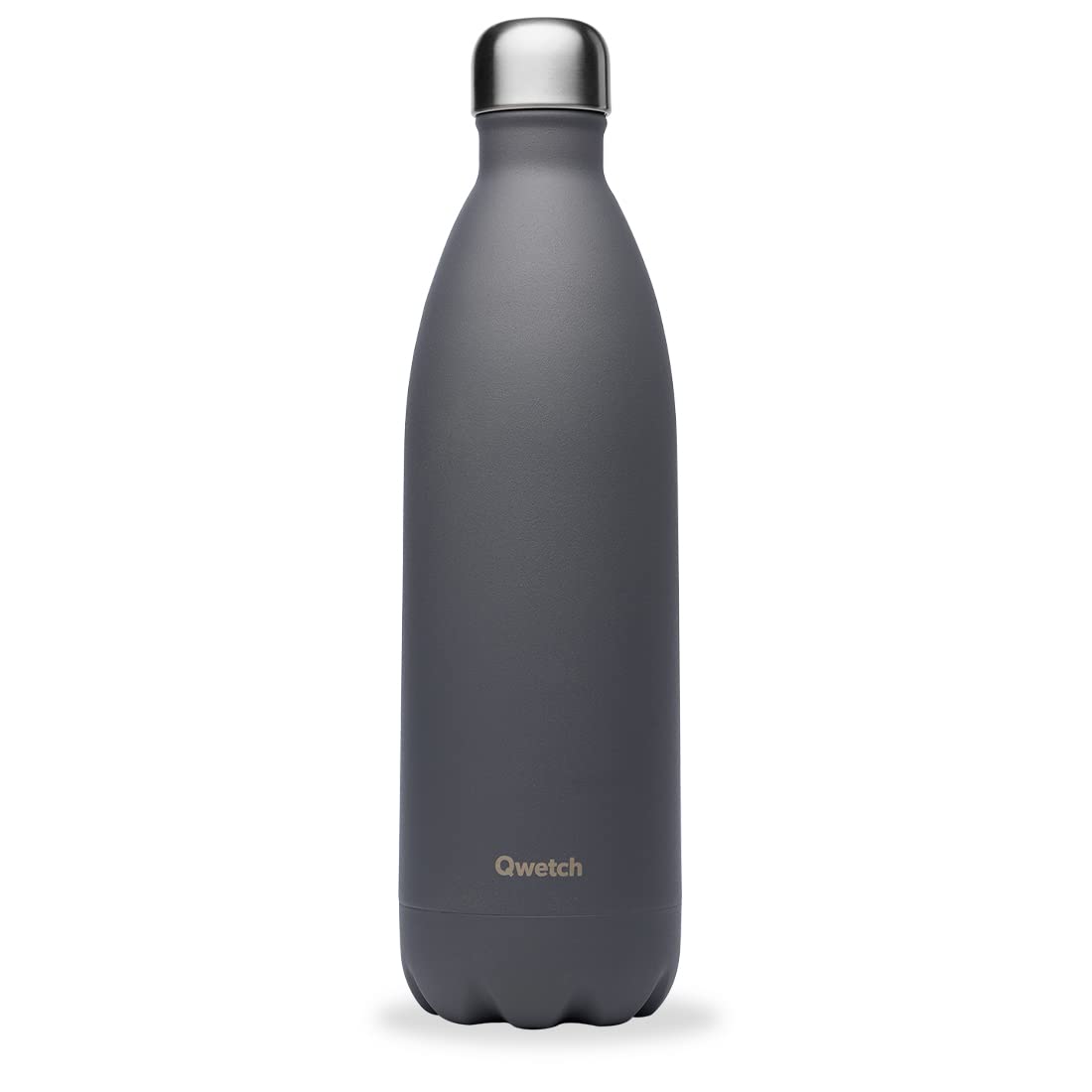 qwetch-bouteille-isotherme-granite-gris-1l-gourde-nomade-inox-24h-froid-12h-chau image 1