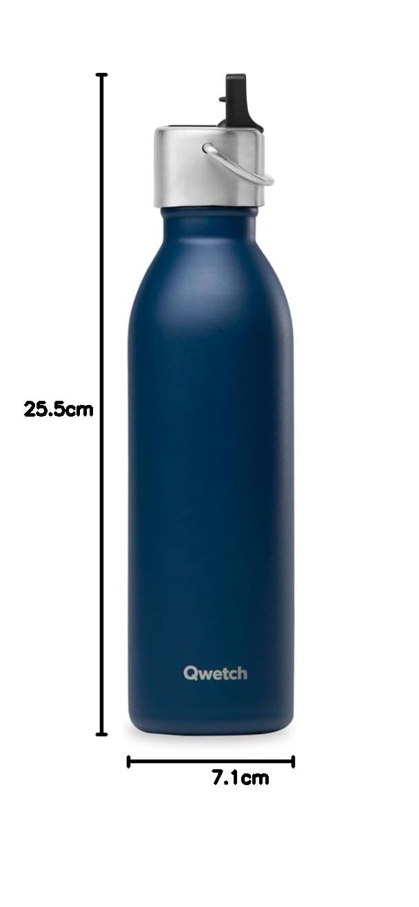 qwetch-bouteille-isotherme-active-bleu-marine-600-ml-gourde-inox-recycl-avec-bou image 6