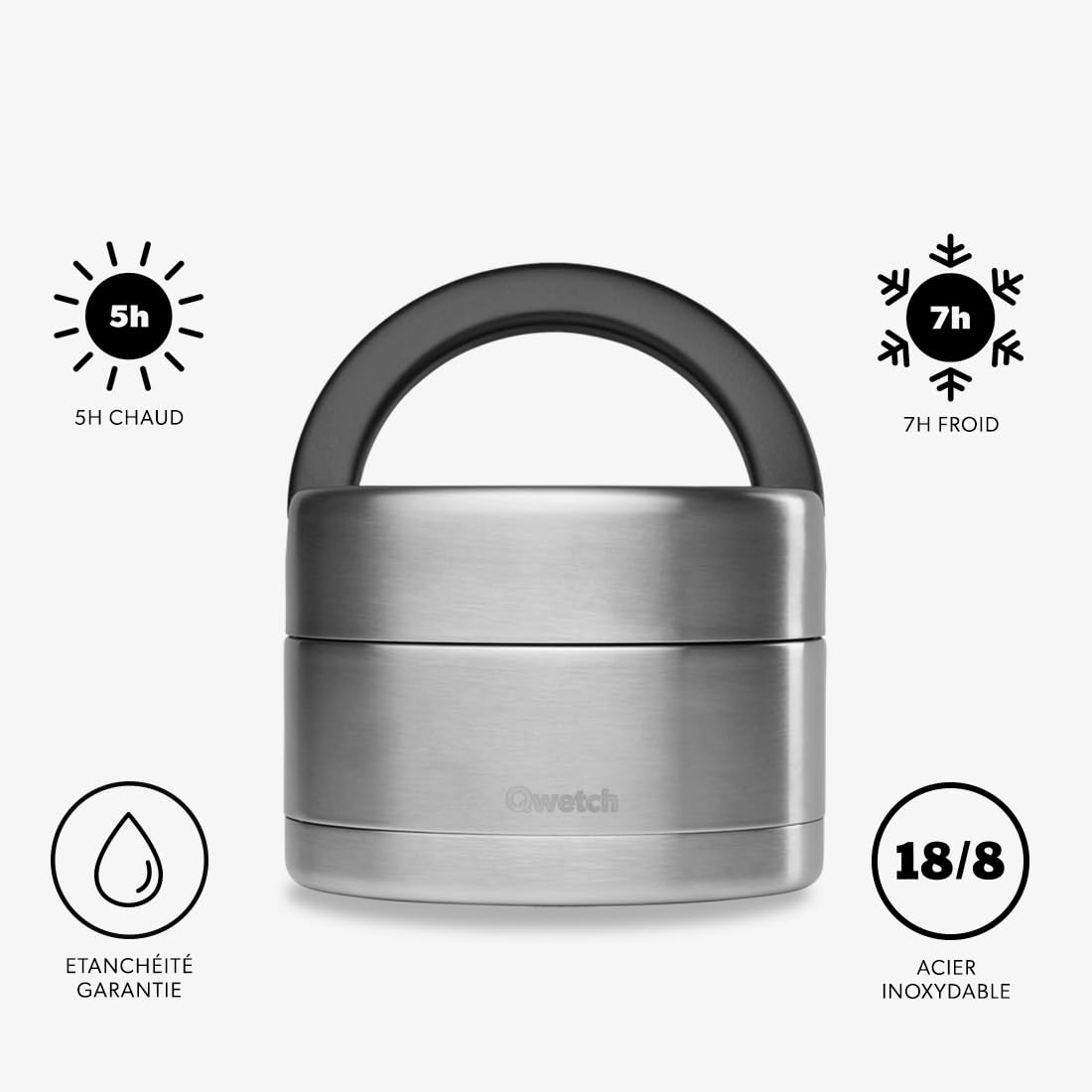 qwetch-lunch-box-isotherme-inox-650-ml-avec-poign-e-bo-te-repas-chaud-5h-froid-7 image 2