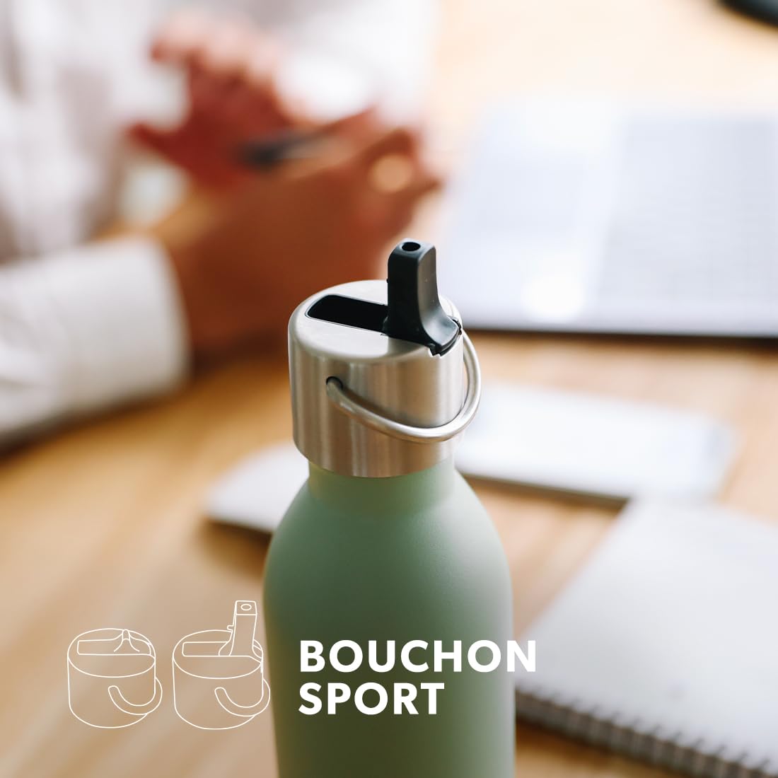 qwetch-bouteille-isotherme-active-bleu-marine-600-ml-gourde-inox-recycl-avec-bou image 4