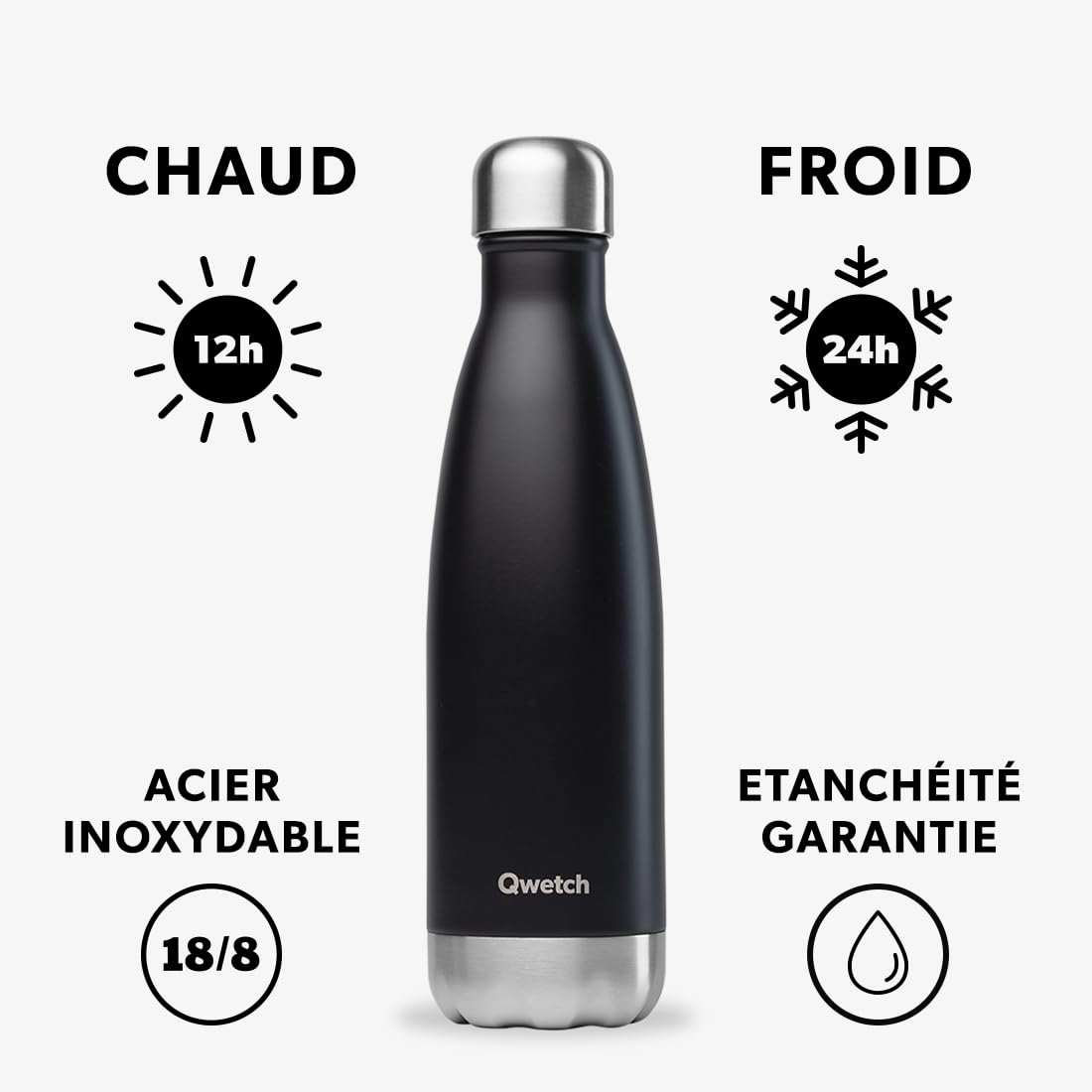 qwetch-bouteille-isotherme-noir-500-ml-gourde-nomade-inox-tanche-24h-froid-12h-c image 2