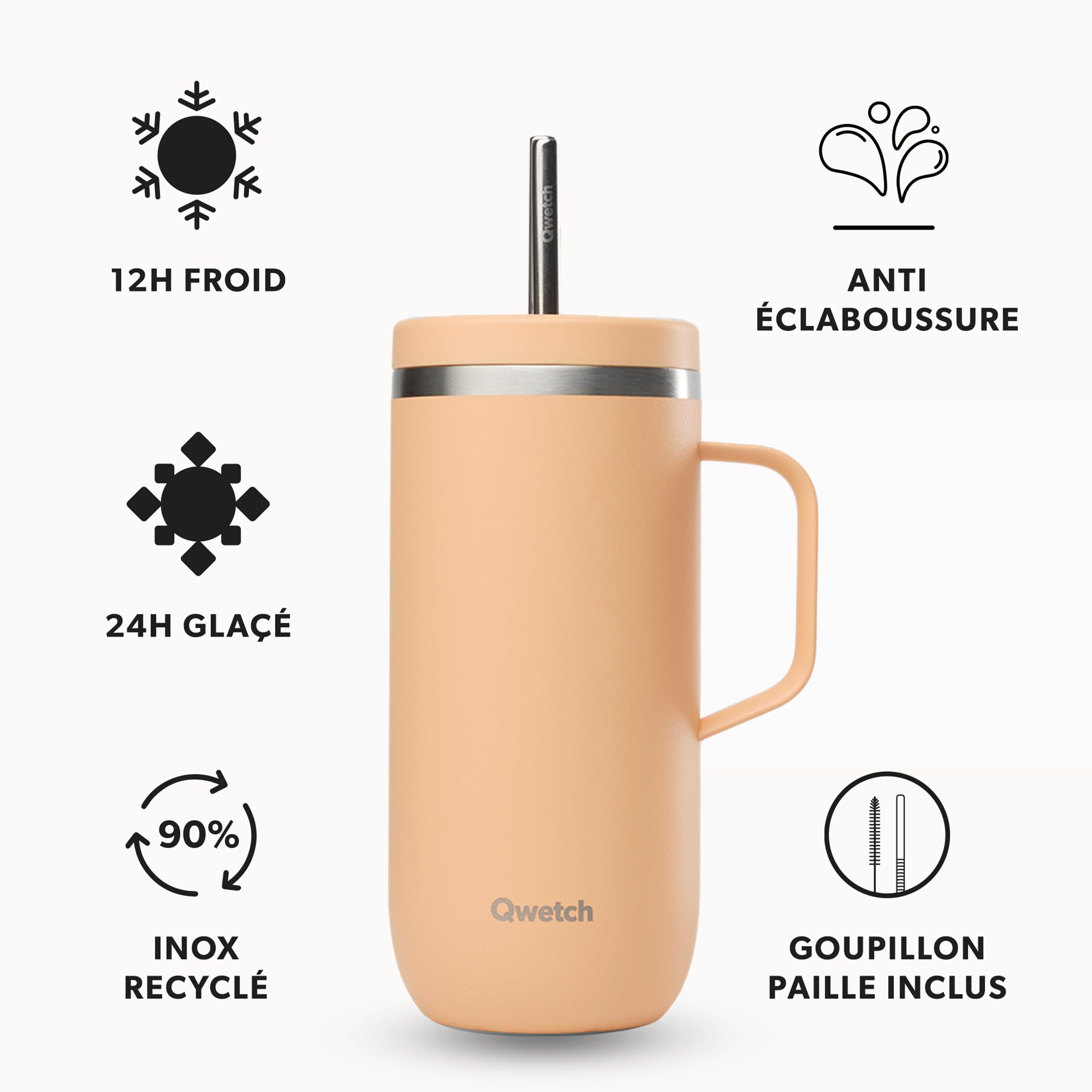 qwetch-cold-cup-600-ml-abricot-avec-poign-e-et-paille-tasse-isotherme-inox-304-r image 3