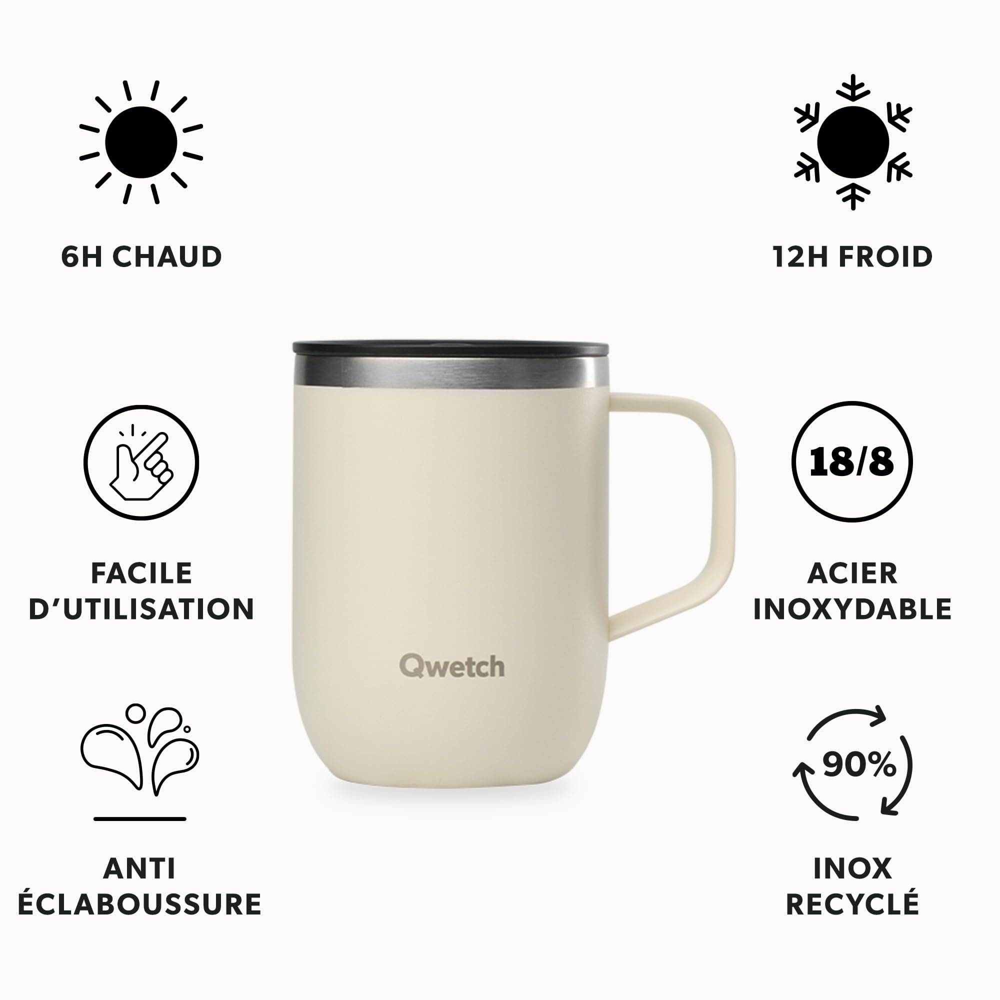 qwetch-mug-isotherme-inox-recycl-avec-anse-sable-350-ml-tasse-caf-th-6h-chaud-12 image 3