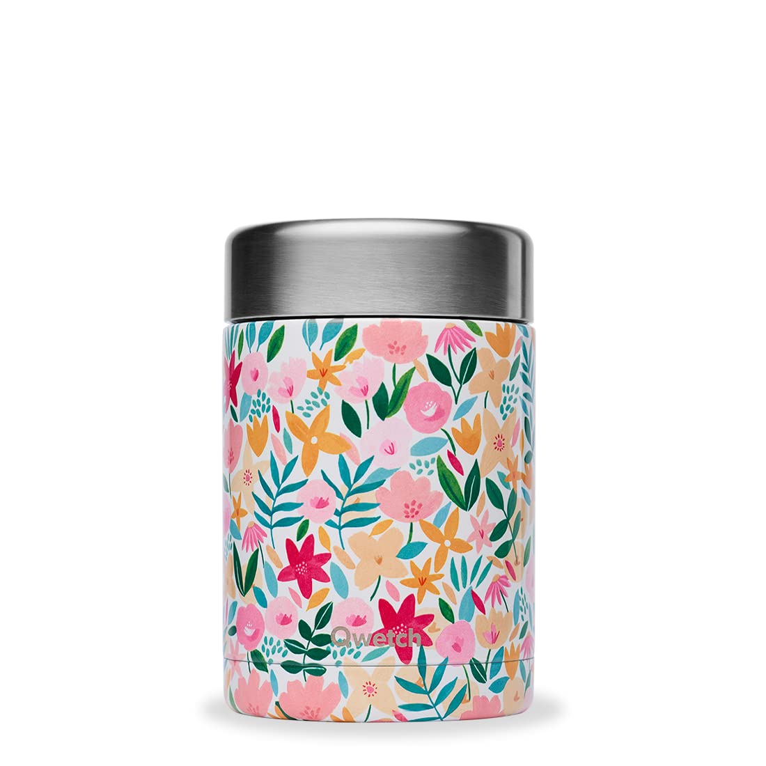 qwetch-bo-te-repas-isotherme-flora-rose-600-ml-lunchbox-inox-304-5h-chaud-7h-fro image 1