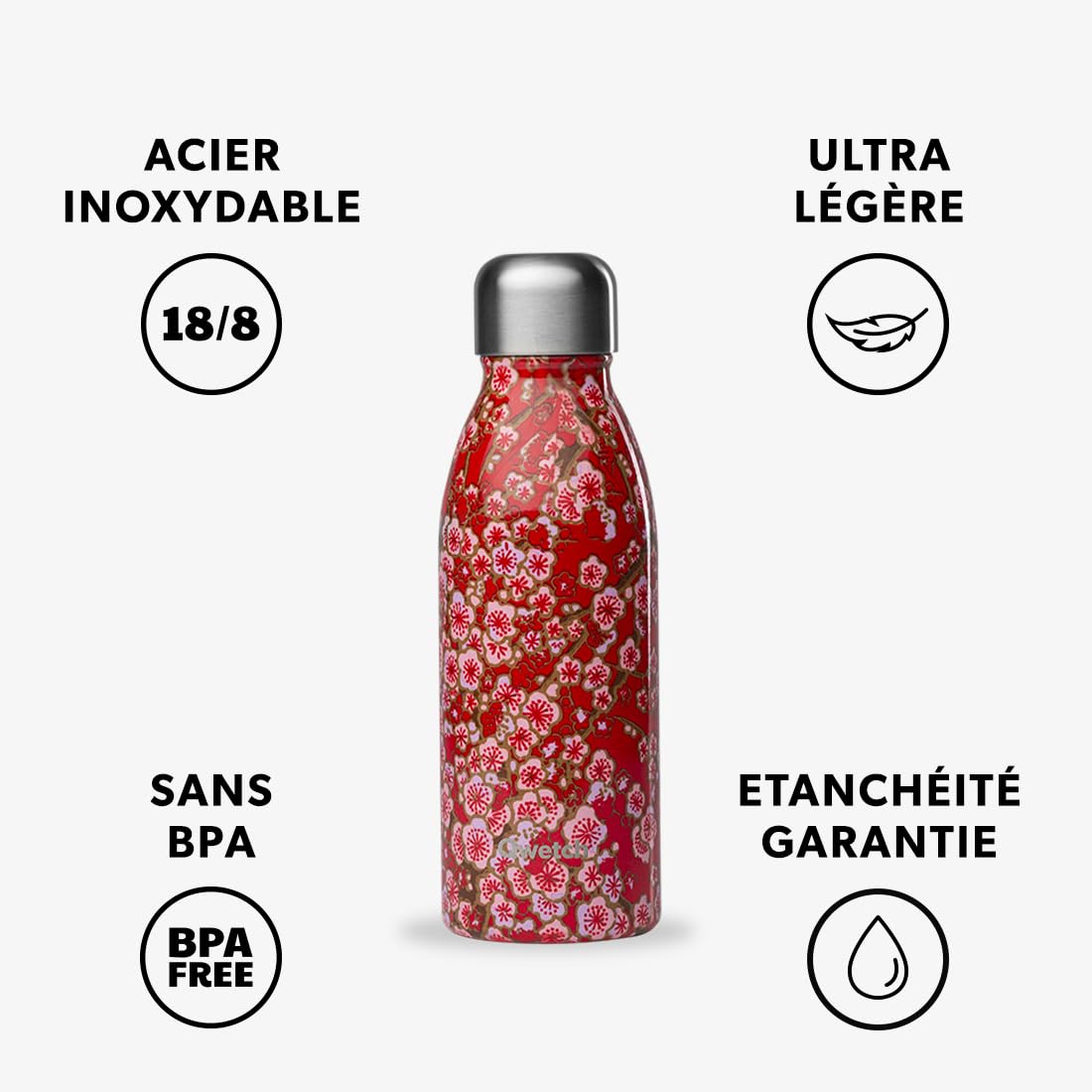 qwetch-bouteille-one-500-ml-gourde-inox-non-isotherme-ultra-l-g-re-bouchon-tanch image 2