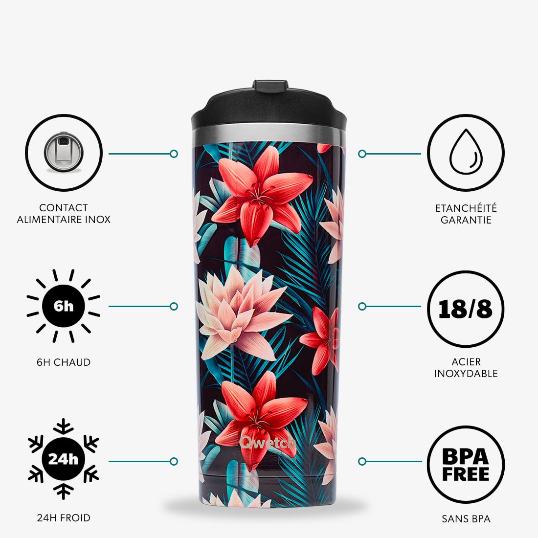 qwetch-travel-mug-fin-inox-470-ml-mug-isotherme-tanche-voiture-6h-chaud-12h-froi image 2