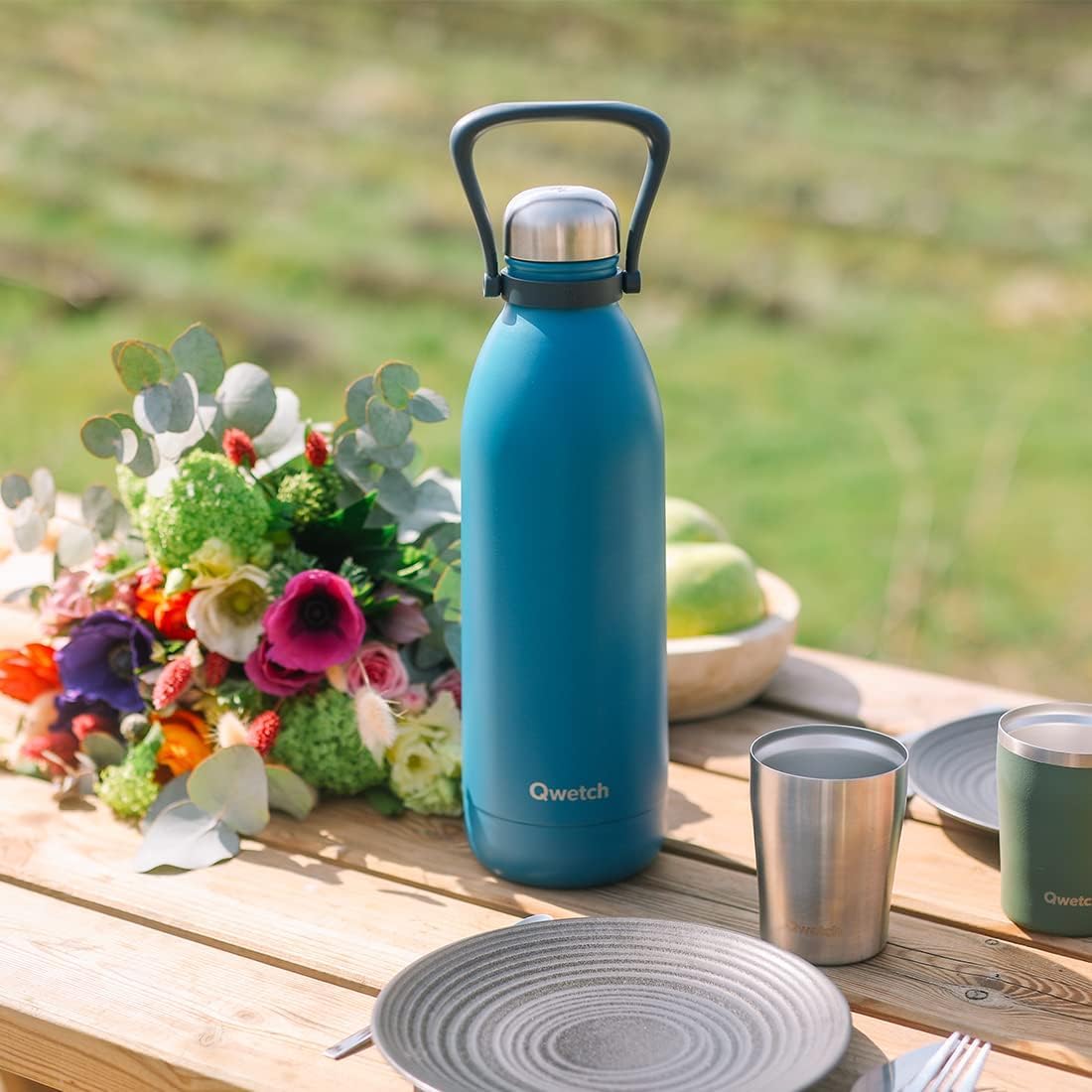 qwetch-bouteille-isotherme-grande-capacit-1-5l-bleu-canard-gourde-inox-sans-bpa- image 3