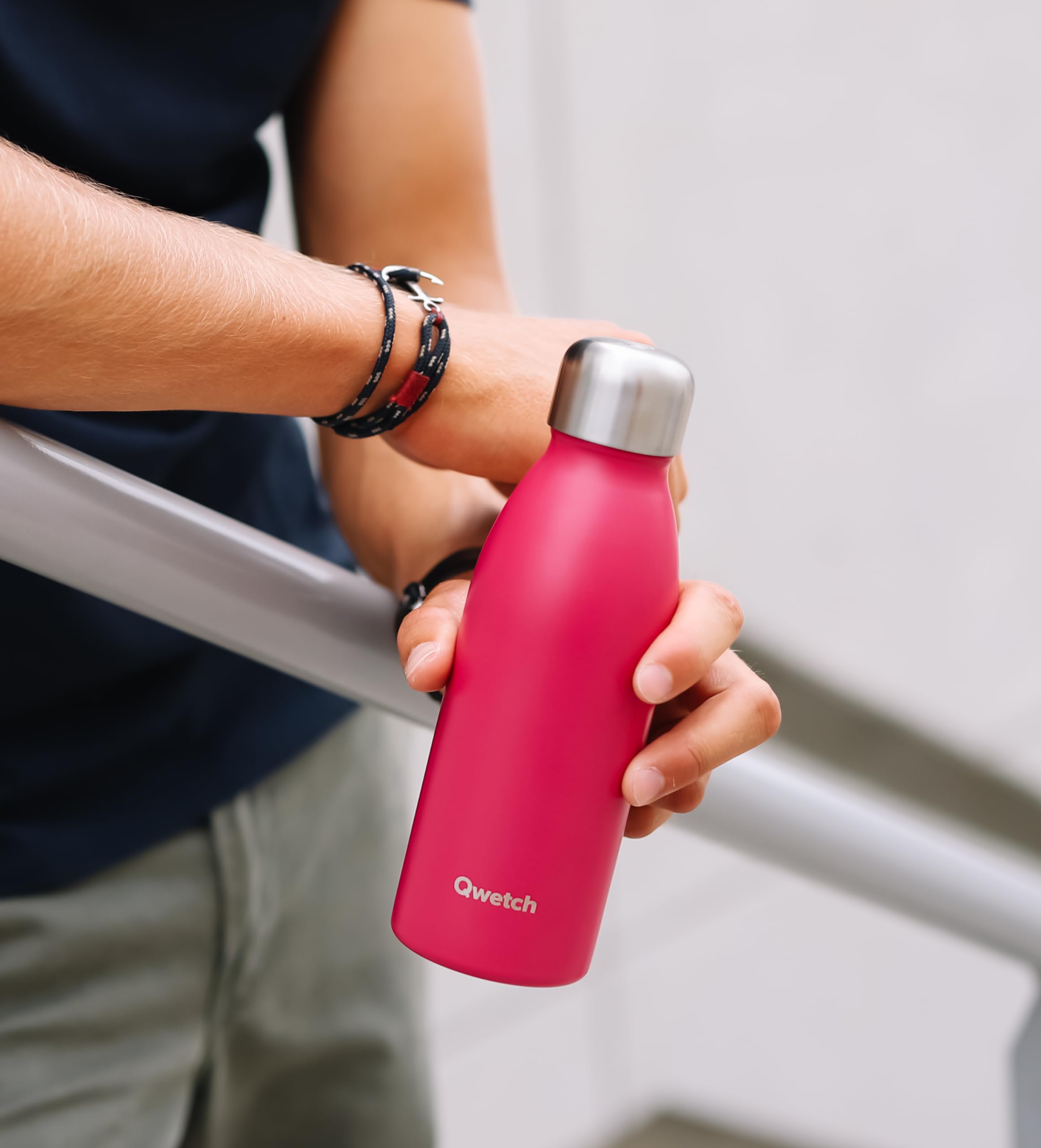 qwetch-bouteille-one-ultra-l-g-re-magenta-500ml-gourde-inox-simple-paroi-non-iso image 3