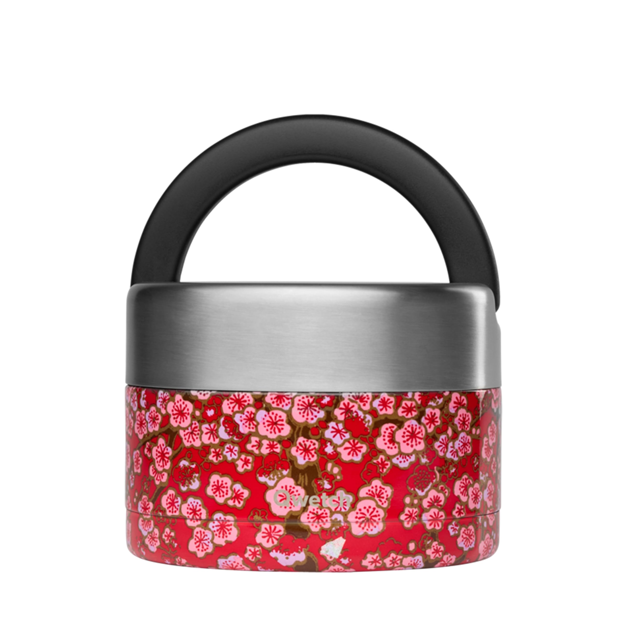 qwetch-lunch-box-isotherme-flowers-rouge-650-ml-bo-te-alimentaire-inox-304-avec- image 1